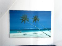 großes Ölgemälde Wandbild tropischer Strand blau Meer Palmen Nordrhein-Westfalen - Kaarst Vorschau