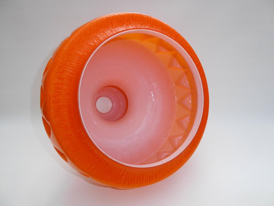 Lampenschirm, Peill & Putzler, 70er, Opal Glas, orange, space-age in Bruchweiler-Bärenbach