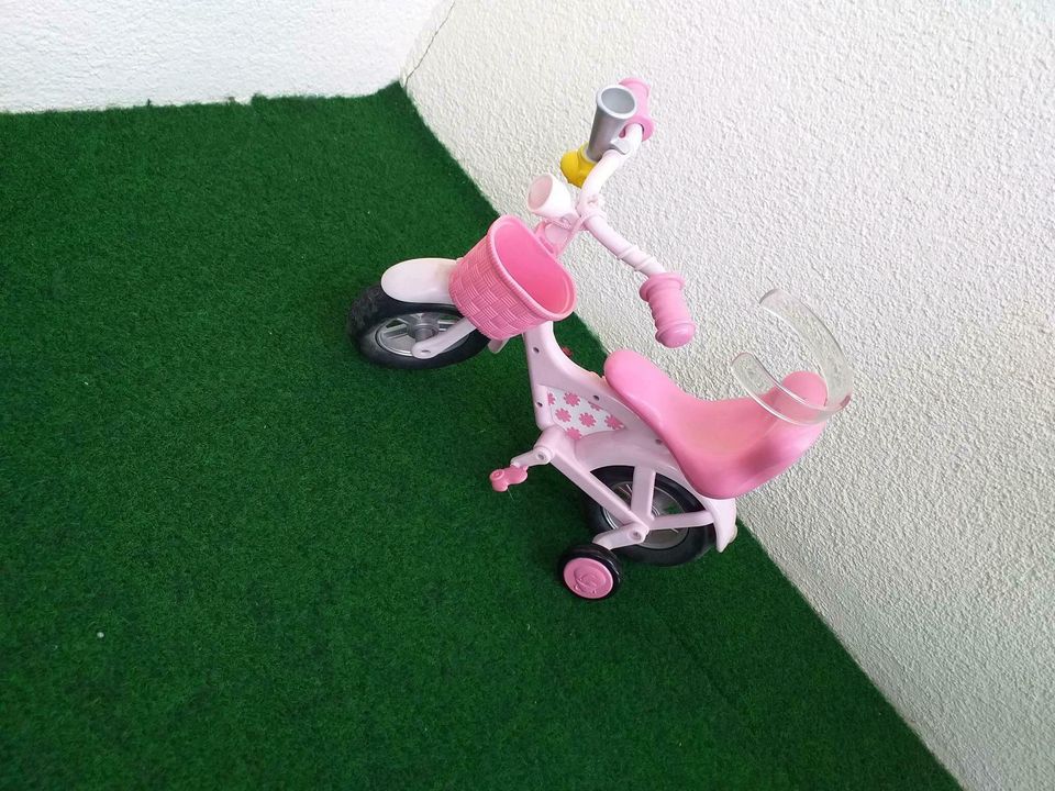 Pinkes Fahrrad von Baby born.Mit Schnur zum hinterher ziehen. in Unkel