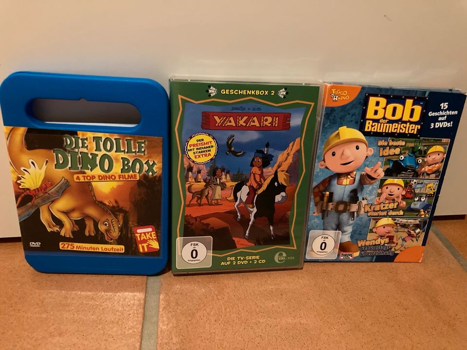 3 Kinder DVDs mit Dinos, Bob der Baumeister, Yakari in Rethwisch