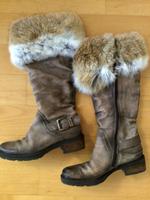 MANAS Leder-Stiefel gefüttert Fell 38 braun-grau WIE NEU! Niedersachsen - Lüneburg Vorschau