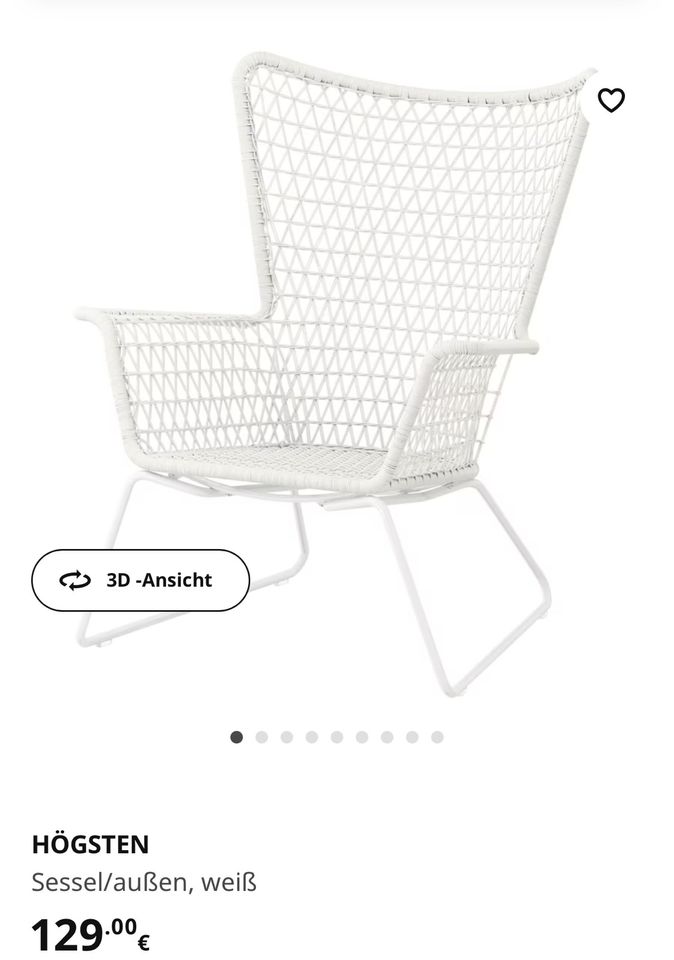 2x Ikea HÖGSTEN Sessel/außen, weiß in Schwerin