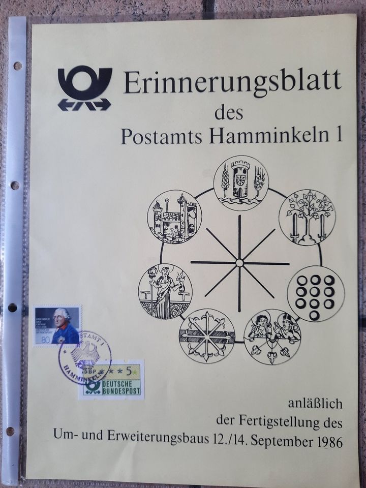 Briefmarke Erinnerungsblatt Postamt Hamminkeln in Dinslaken