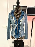 Escada Jeansjacke mit Rüschen und Swarovski Elementen Gr. 36 Brandenburg - Falkensee Vorschau