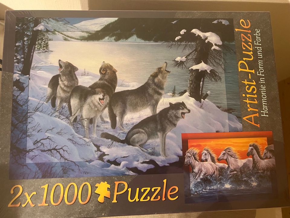 Puzzle Wölfe und Pferde 2 x 1000 Teile n e u OVP in Leipzig