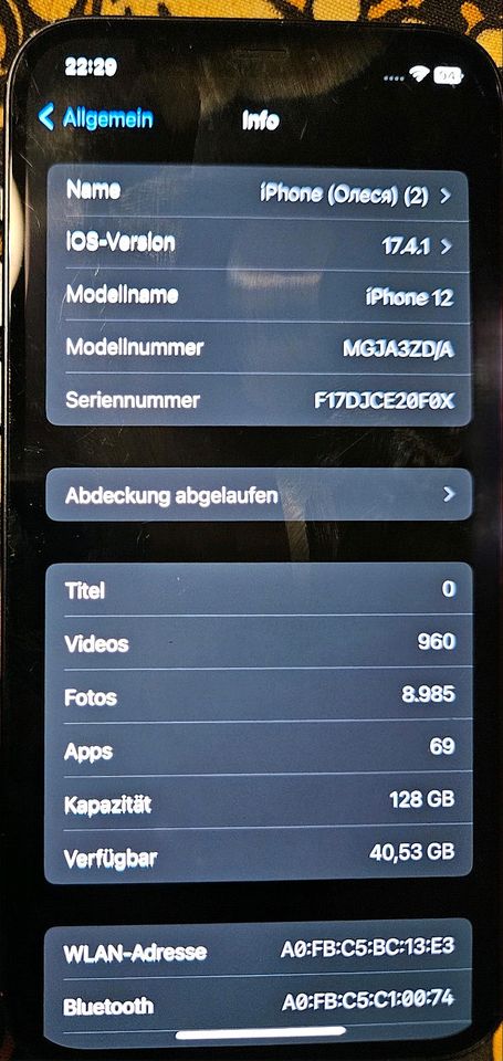 Iphone 12 Schwarz 128 GB gepflegt in München