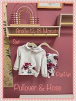 ⛅️Set, PatPat, 12-18 Monate, Pullover & Hose, weiß, Rose⛅️ Berlin - Tempelhof Vorschau