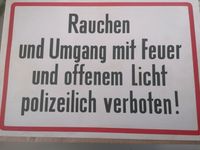 Schild Rauchen, Feuer und offenes Licht polizeilich verboten Dresden - Innere Altstadt Vorschau