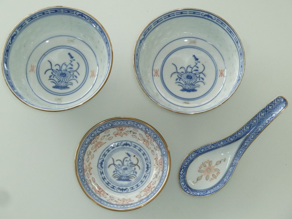 Original China - Reisschalen- Suppen- Schälchen, Löffel ab 1 € in Geldern