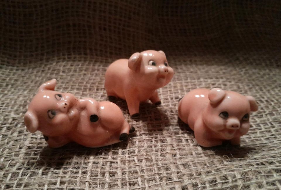 3 kleine Schweinchen aus Keramik in Schloß Holte-Stukenbrock