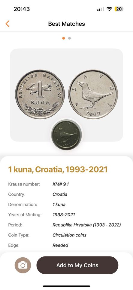 Münzen „1 Kuna“ - Croatia in Olbernhau