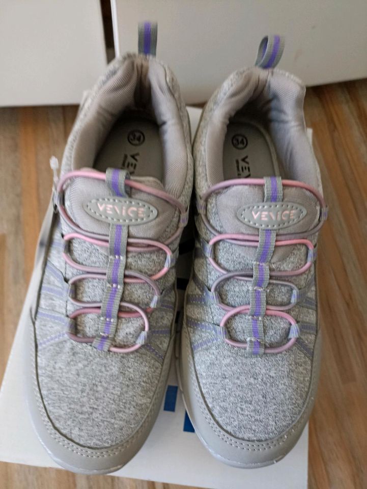 Neue Kinder Sneaker Turnschuhe Gr.34  NP 30€ rosa grau melange in Seelze