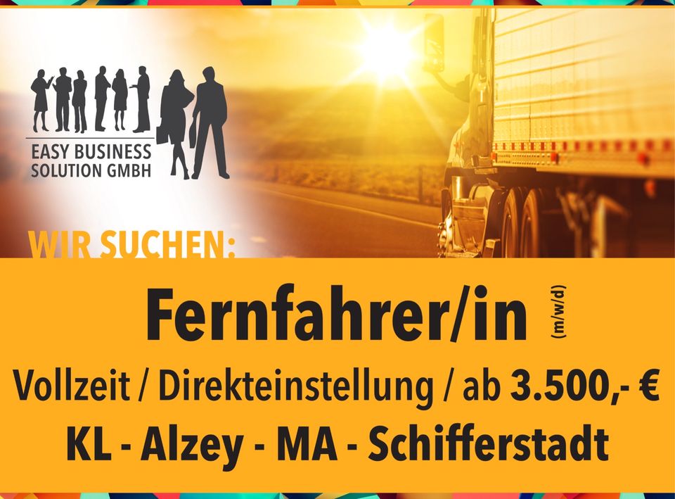 Fernfahrer/in (m/w/d), ab 3.500,- €, Direktvermittlung in Kaiserslautern