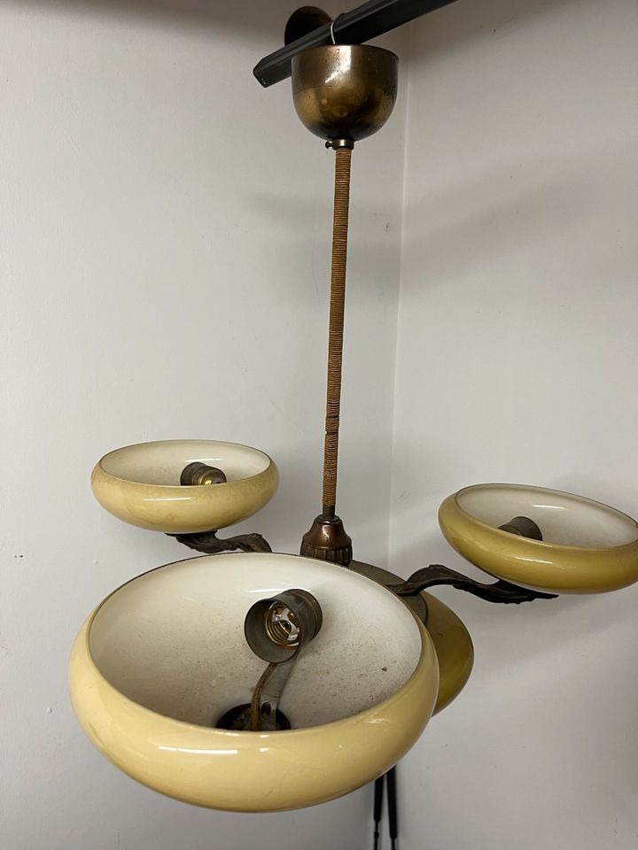 Preisreduzierung: Art Deco Bronze Deckenlampe Vintage Mid Century in Frankfurt am Main