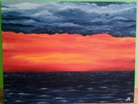 Bild - Acryl - Gemälde - Sonnenuntergang - 70 x 90 cm Niedersachsen - Bissendorf Vorschau