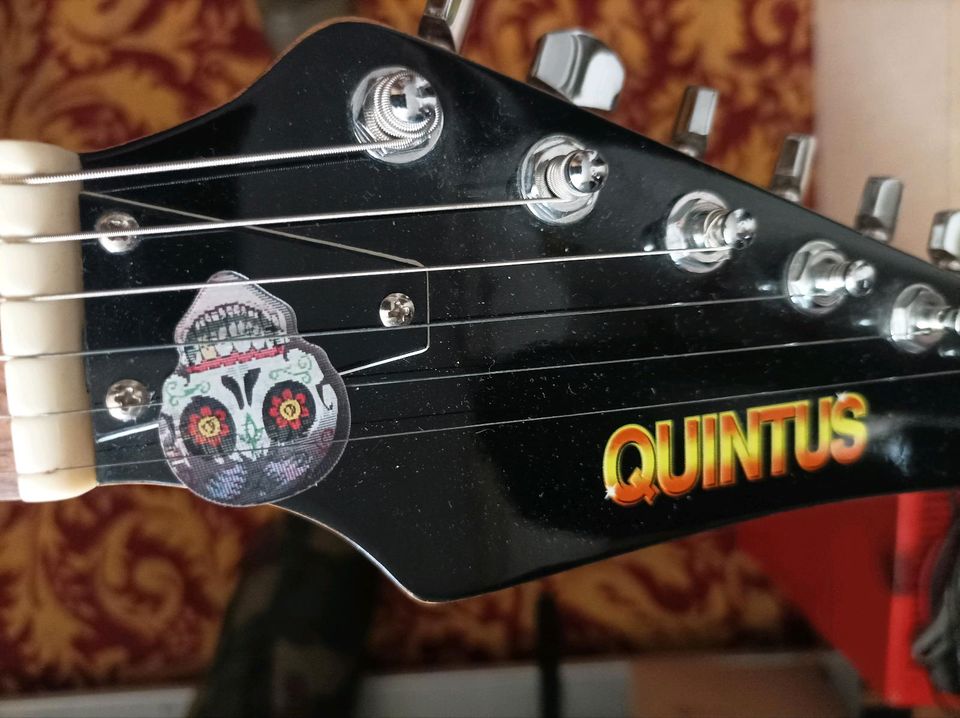 E-Gitarre Quintus Neuzustand Glossblack Floyd Rose viel Zubehör in Rimpar