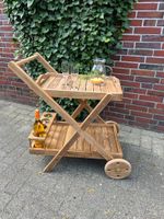 Servierwagen TEAK Tablett Teakholz auf Rollen massiv Holz 359,-* Niedersachsen - Wiesmoor Vorschau