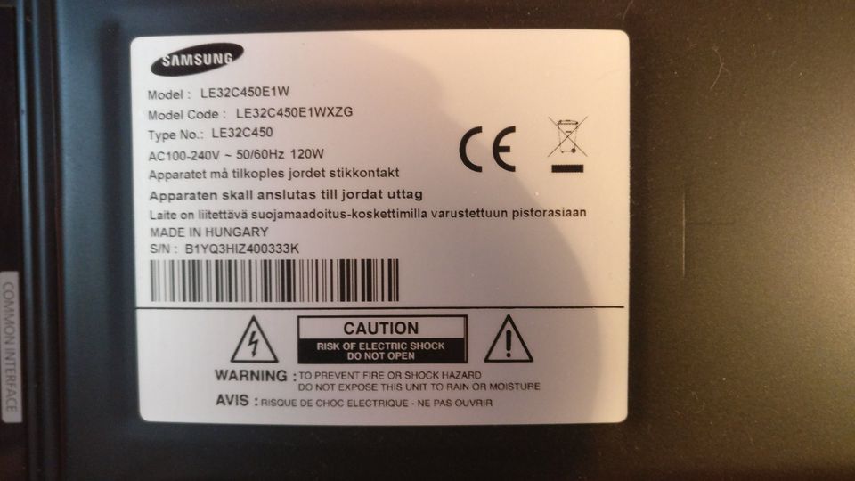 Samsung TV, Modell: LE32C530F1WXZG. Defekt. in Graben-Neudorf