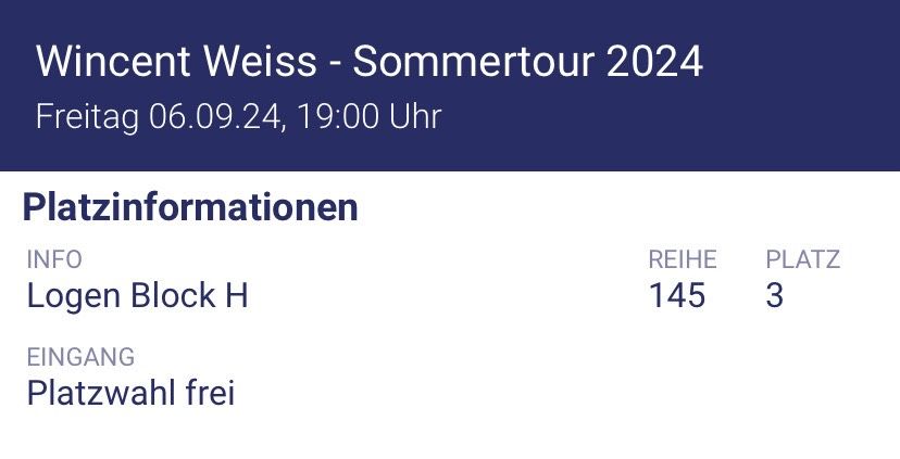 2 Wincent Weiss - Sommertour 2024 Karten in Simbach