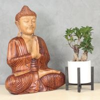 Buddha Figur  Deko Dekoration Holzfigur Braun Natur B2 ca. 50 cm Bochum - Bochum-Wattenscheid Vorschau