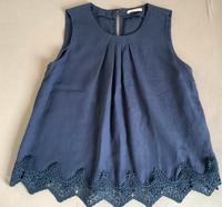 Orsay Bluse ärmellos, Tunika, dunkelblau mit Spitze, Gr. 38 Bayern - Unterleinleiter Vorschau