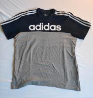 Adidas Classic T-Shirt grau blau großer Print, Streifen Hannover - Mitte Vorschau