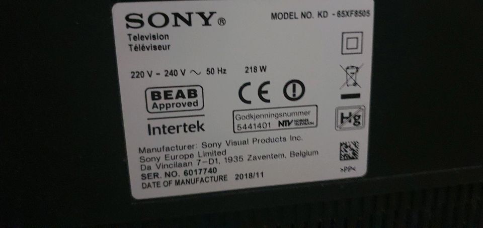 Fernseher SONY 4K HDR TV 65 Zoll Android Smart in Zwickau