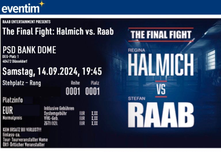 2x TICKETS | THE FINAL FIGHT: Stefan Raab vs. Halmich in Augsburg