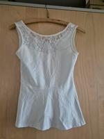 Weißes Shirt mit gesticktem Muster Brandenburg - Eberswalde Vorschau