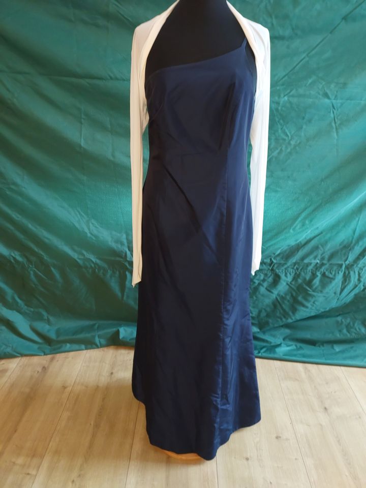 Abendkleid/Ballkleid blau mit Chiffon Bolero Gr. 38 in Grevenbroich