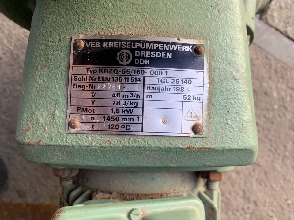 NEU! Kreiselpumpe Wasserpumpe Gartenpumpe DDR VEB Dresden in Mockrehna