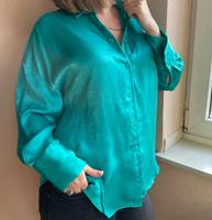 Bluse S Zara Türkis blau grün Oversize Hemd Tunika Düsseldorf - Bilk Vorschau