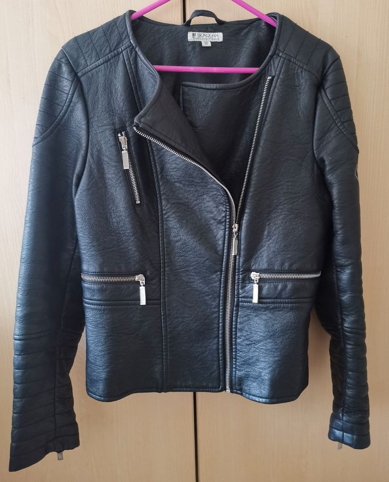 Lederjacke SOCCX schwarz M (S) 36/38 in Klausdorf