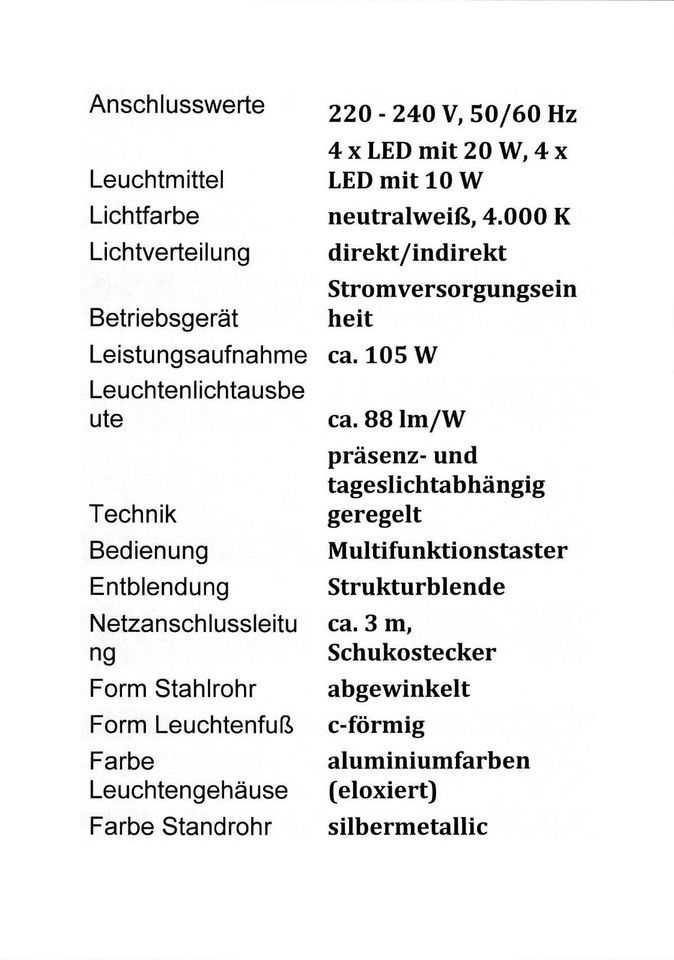 Stehlampe-Deckenfluter Waldmann Tycoon LED DYS 504/R in Siegen