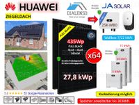 (64x) 27,8 kWp Komplettset Huawei SUN2000-25K-MB0  JA Solarpanel 435 Watt JAM54D41 Doppelglas komplett schwarz bifazial  Kompatibel mit Batteriespeicher LUNA2000-7/14/21-S1 MBO PV Dialenso GmbH Nordrhein-Westfalen - Rödinghausen Vorschau