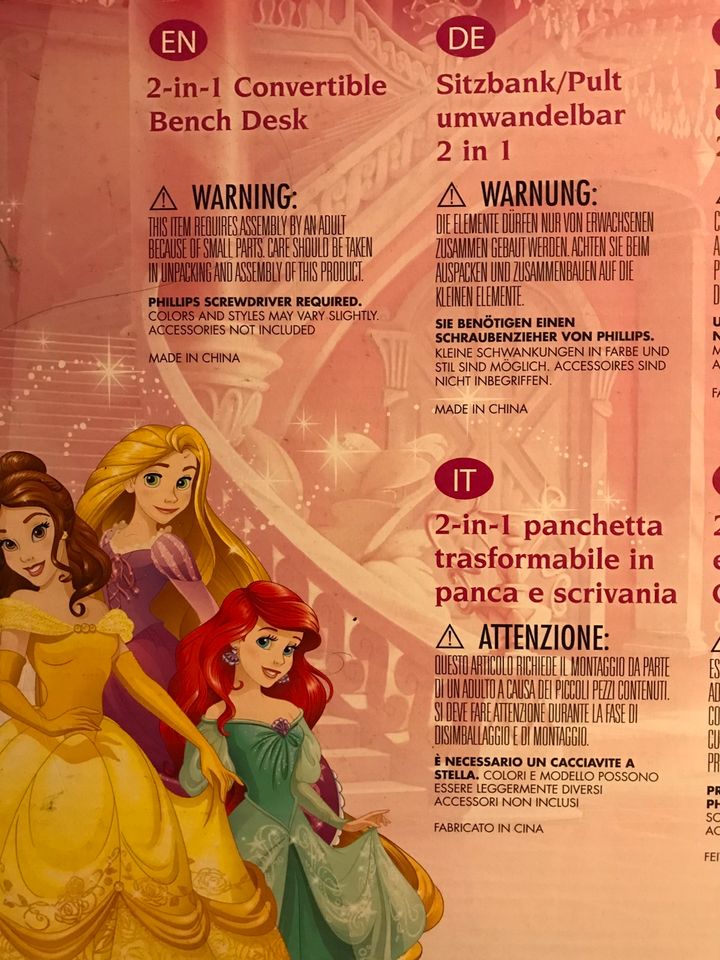 Kinder 2 in 1 Sitzbank Pult Disney Princess in Nürnberg (Mittelfr)