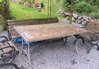 Retro-Gartentisch, mit Fliesen belegt. Solides Metall-Gestell Wuppertal - Cronenberg Vorschau