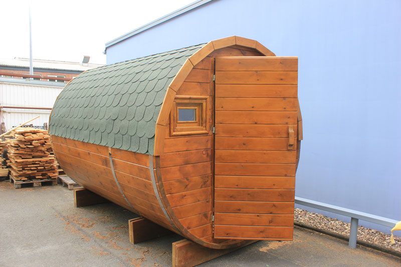 Sauna Fass-Sauna aus Sibirische Zeder Ø220x300cm Holz- oder Elektro-Ofen Fasssauna in Essen