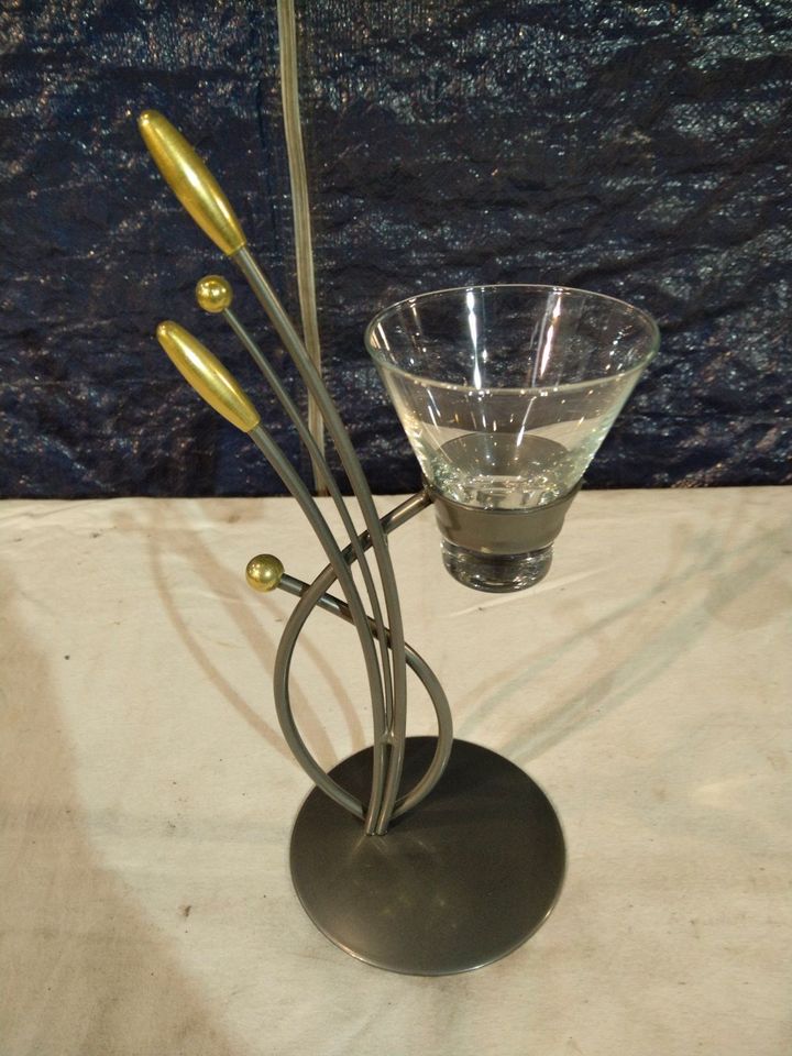 Kerzenständer Kerzenhalter Teelicht Kerze Deko Metall Glas in Querfurt