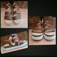 Gabor ❤ Sandalen  Plateau cognac weiße Sohle 39 Nordrhein-Westfalen - Erkelenz Vorschau