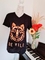 T-Shirt mit WolfsPrint | Größe S/M | handmade Nordrhein-Westfalen - Langenfeld Vorschau