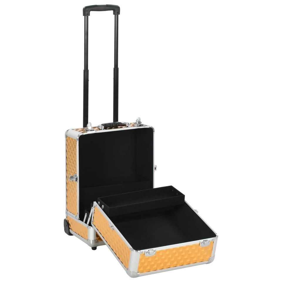 Kosmetikkoffer Reisekoffer Trolley 35×29×45 cm Golden Aluminium in Bad Kissingen