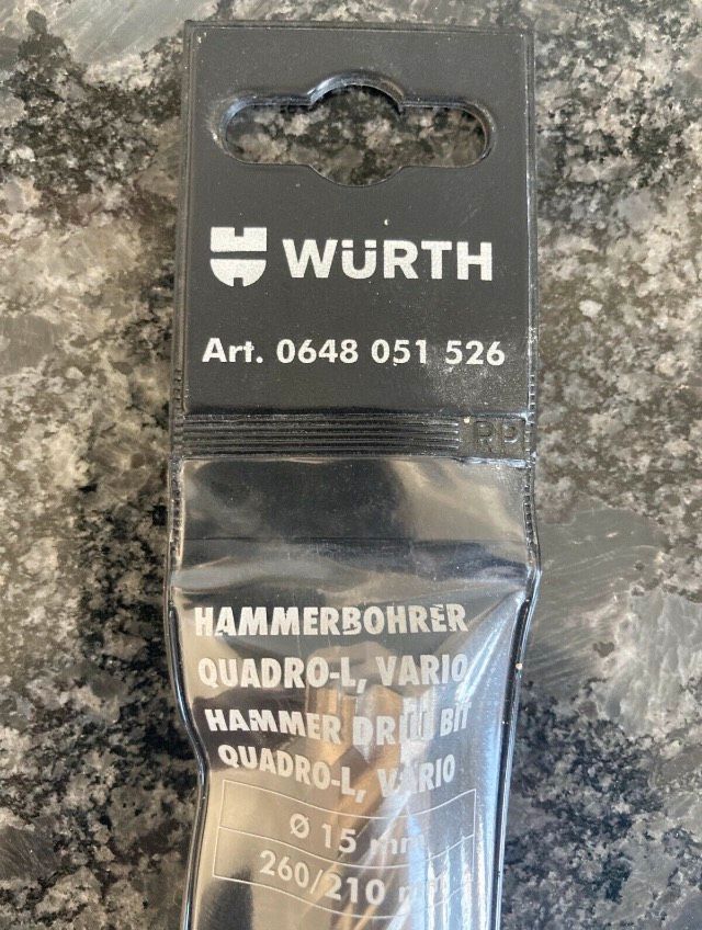 Würth Hammerbohrer Ø15 260/210 mm in Feucht