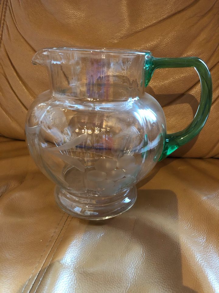 dekorativer Glaskrug mit 6 Gläsern in Barby