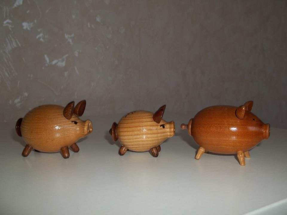 Holz Figuren, Kerzenhalter,Salz/Pfefferstreuer - 50er/ 60er Jahre in Bielefeld