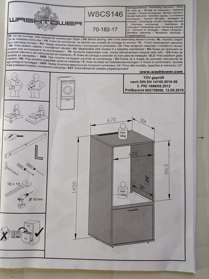 Waschturm/ Waschmaschinenschrank in Großenwiehe