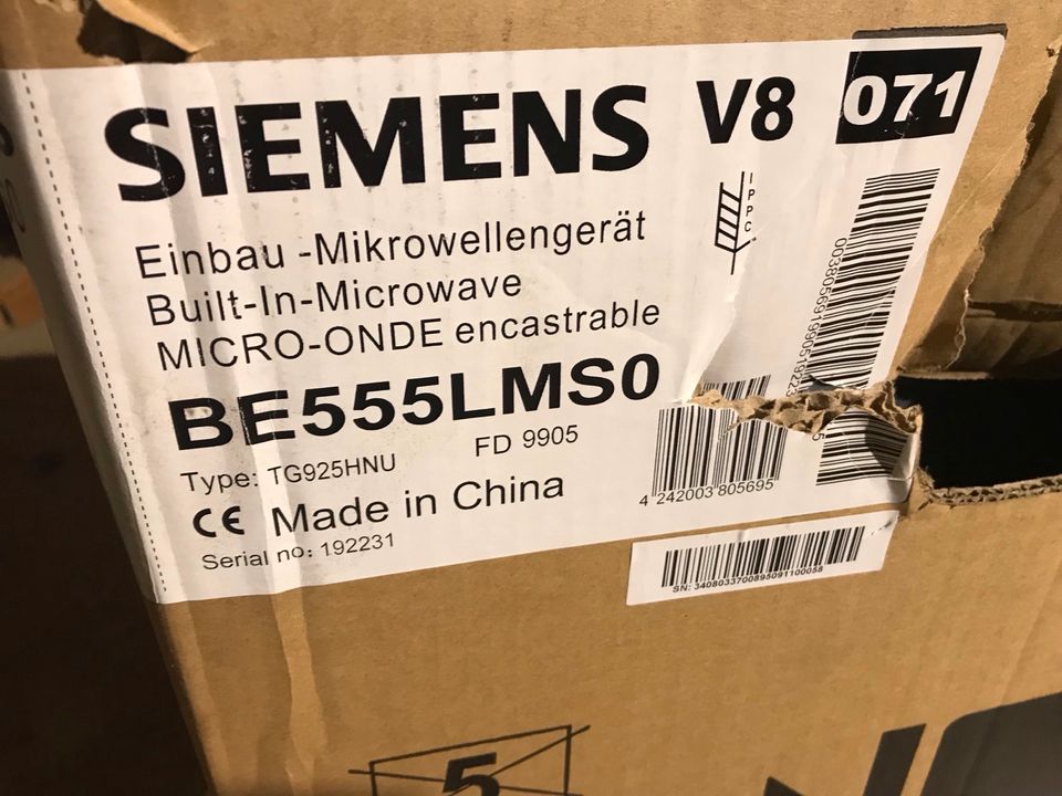 Mikrowelle Einbau Siemens BE555LMS0 in Lohra