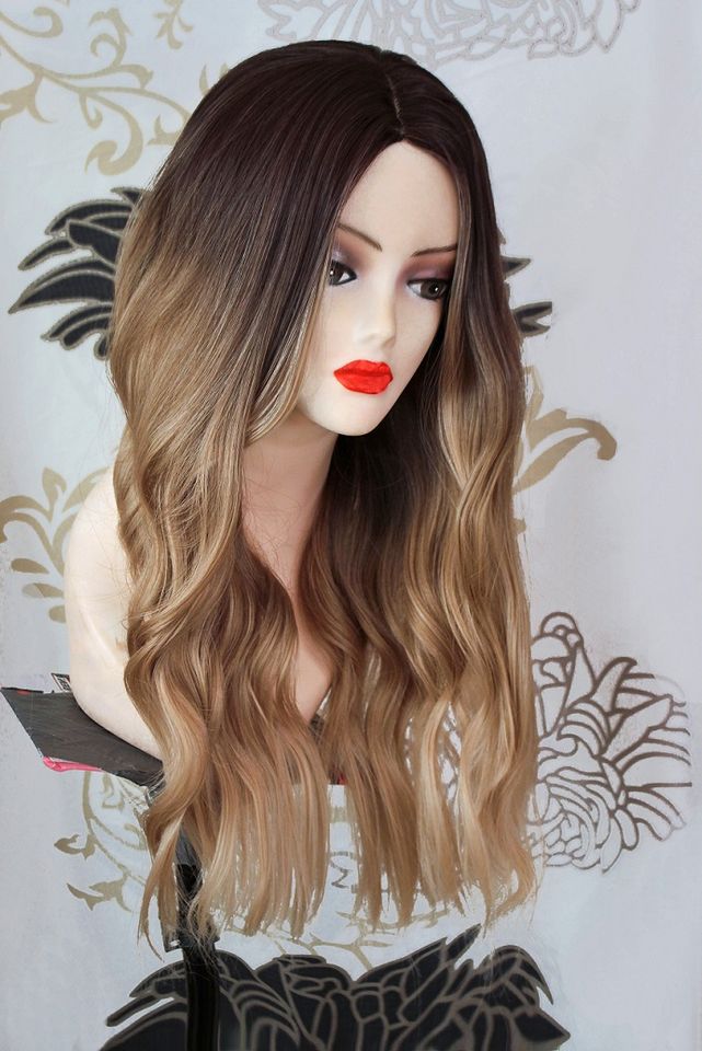 Perücke Silk Top Wig gewellt blond braun schwarz ombre balayage in Dresden