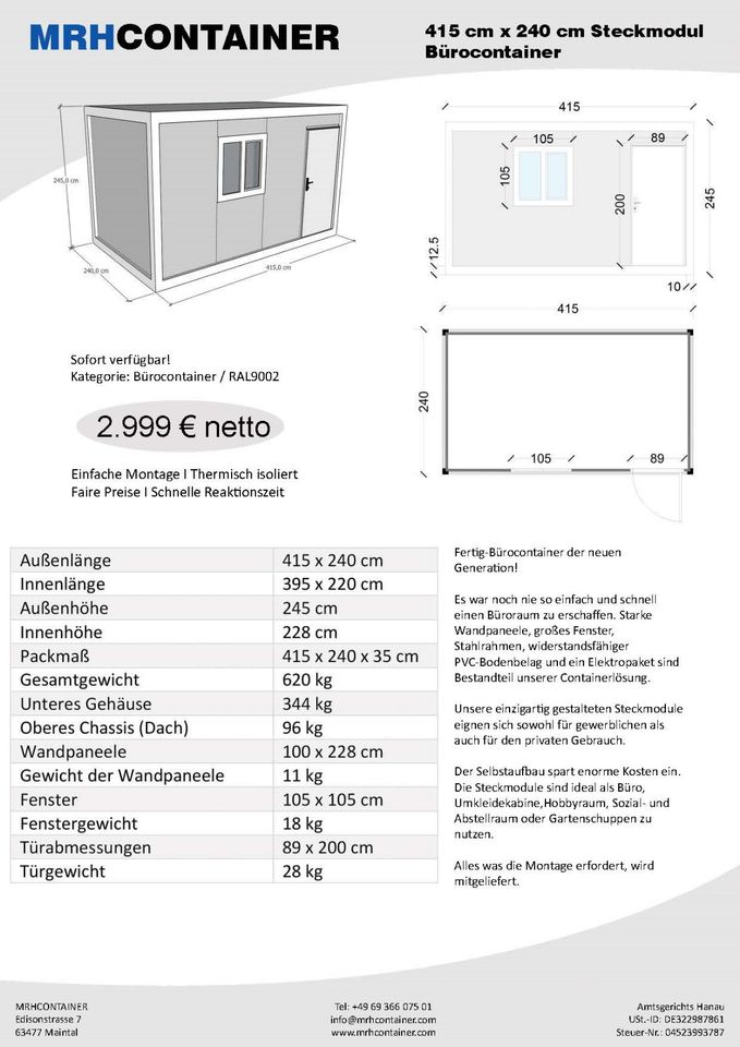 Container | Food container | Messecontainer |  Imbisscontainer |  Eventcontainer Wohncontainer | Bürocontainer | Baucontainer | Lagercontainer | Gartencontainer | Übergangscontainer SOFORT VERFÜGBAR in Hamburg