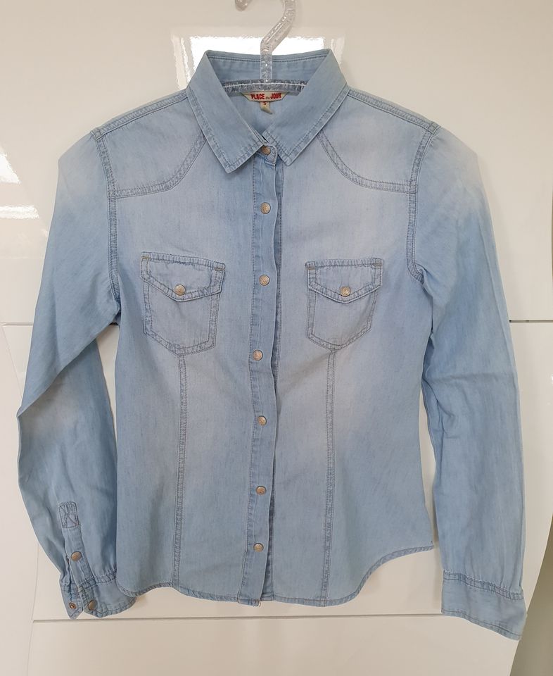 Damen Jeansbluse Blau Gr. S in Stadtbergen